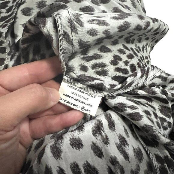 Ashley Fogel Animal Satin Midi Dress Size 10 Small NZ Designer Italian Fabric - Picture 8 of 8